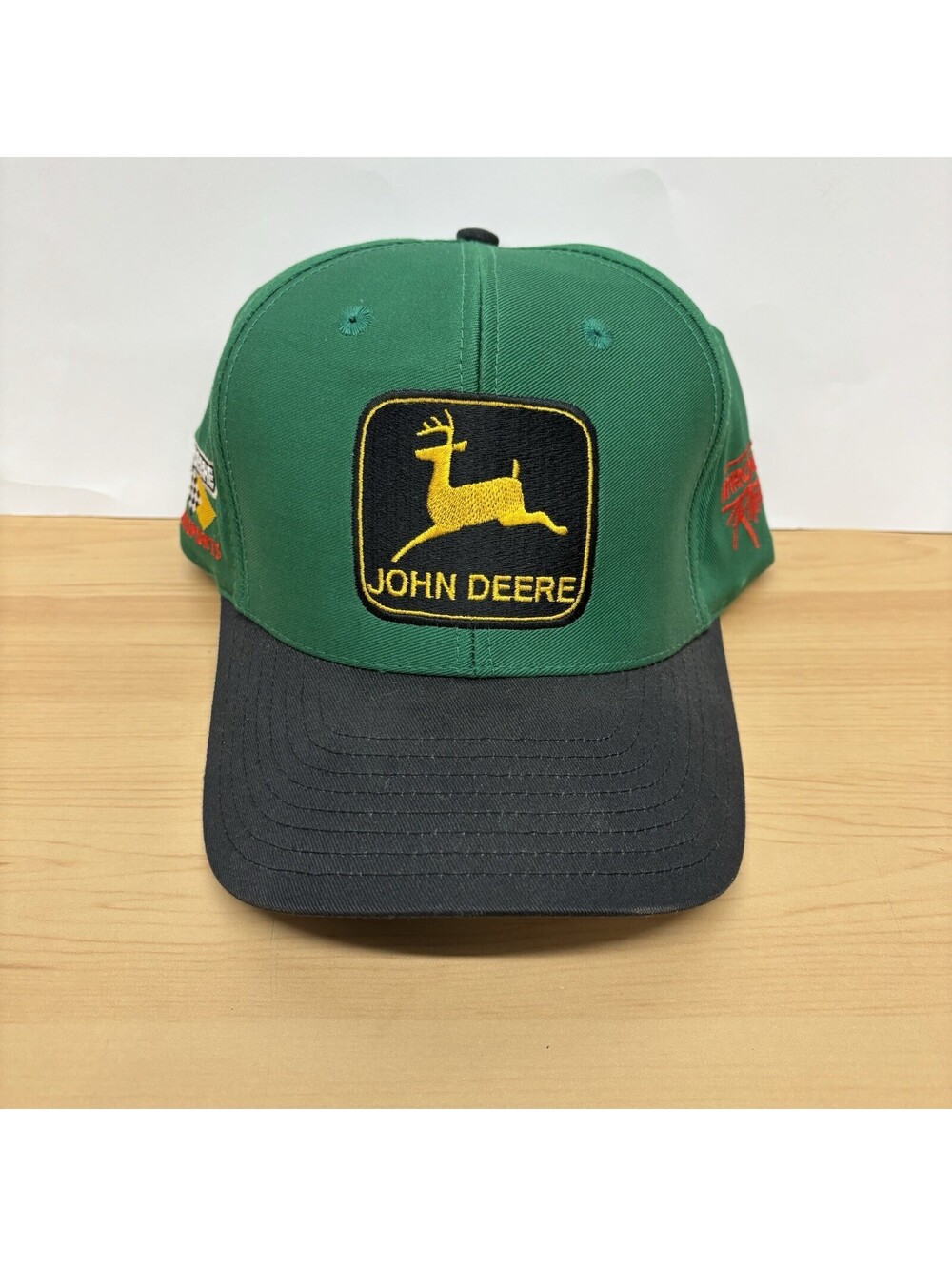 Vtg 90s John Deere Nascar Hat Snapback Chad Little 97 Roush Racing Cap